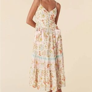 NWT Spell SZ XS flora linen midi dress
